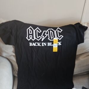 AC/DC Tee Black with White Logo